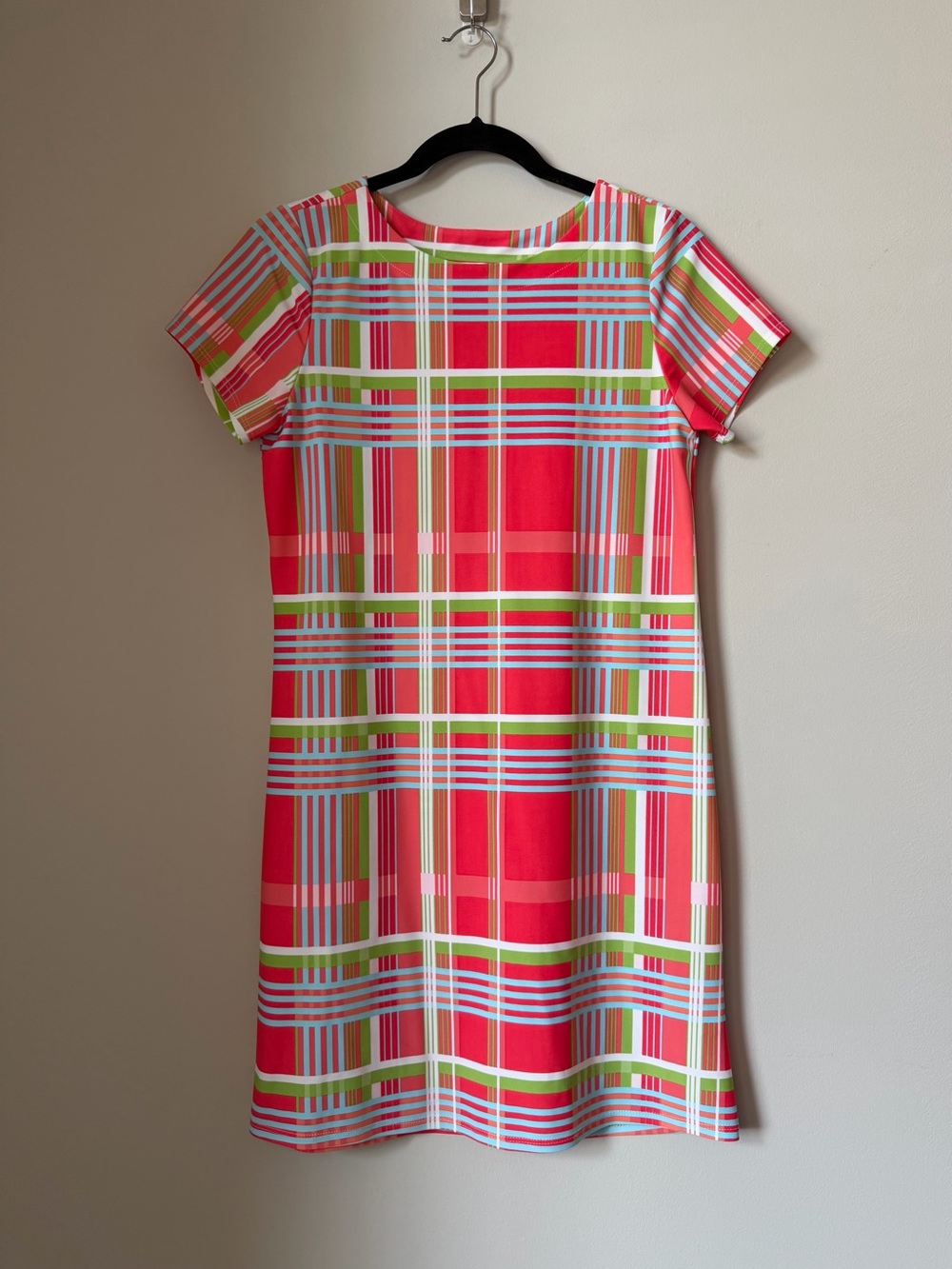Jude Connally Ella Island Plaid
Coral Dress with Short Cap Sleeve Size XS